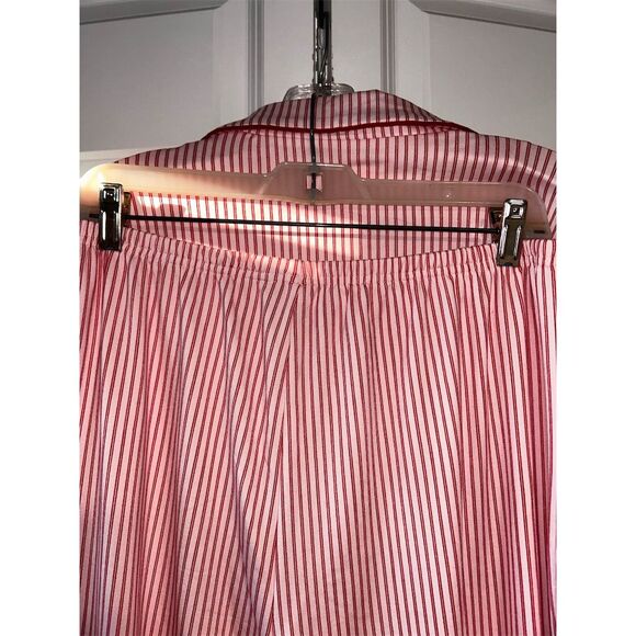 Laura Ashley Women's XL Red Striped Pajama Set Long Sleeve - Picture 8 of 9